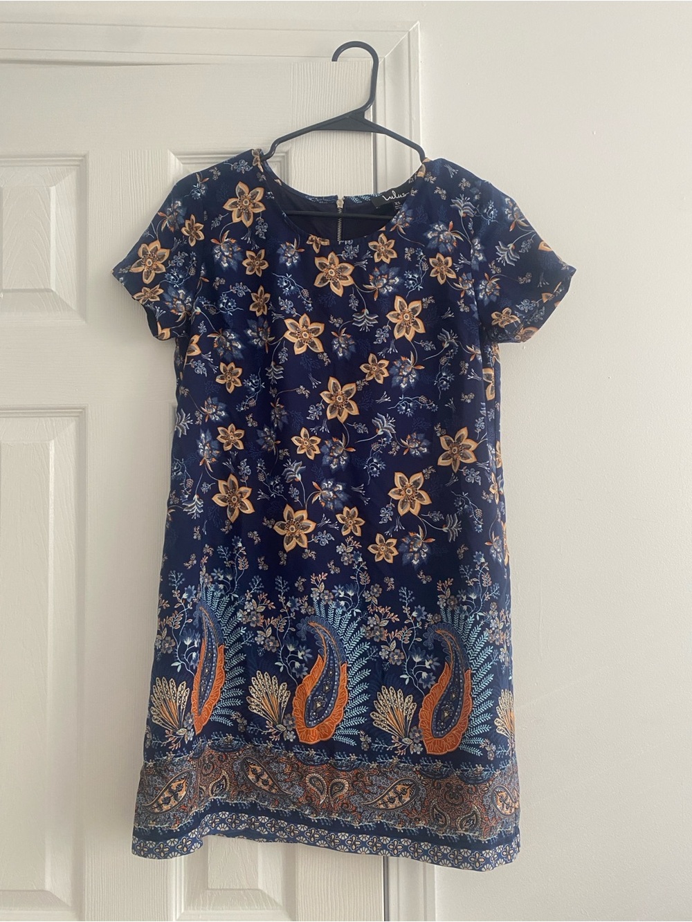 Lulu’s A Place for Us Navy Blue Floral Shift Dress
